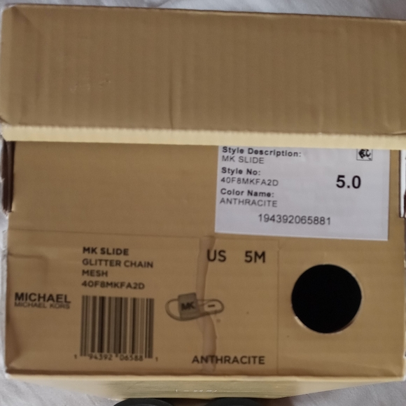 "New" Michael Kors MK Slides Glitter Mesh - Picture 4 of 7